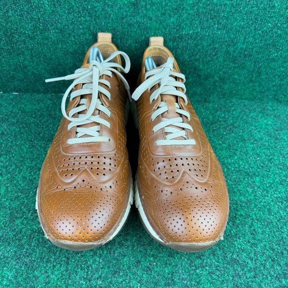 Cole Haan Zerogrand Mens Sz 10 M Brown Leather Perforated Sneakers Shoes C23711 - Picture 2 of 10